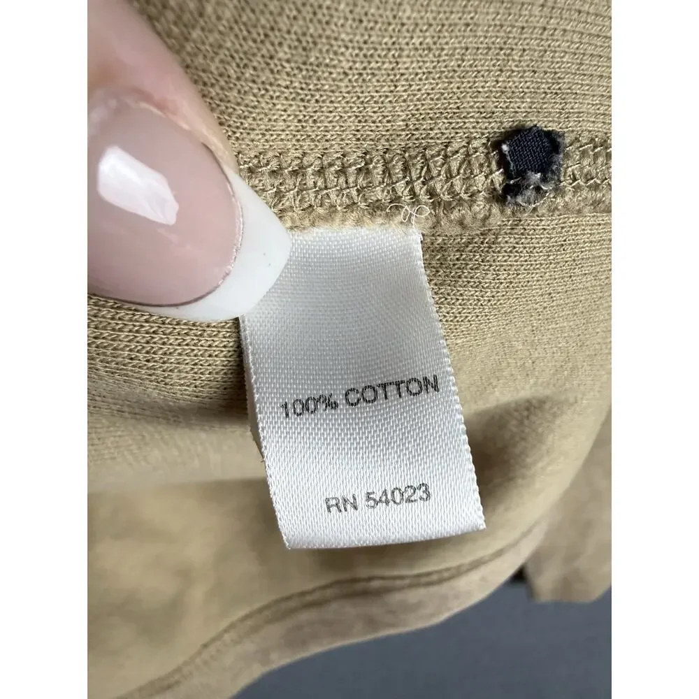 Banana Republic Sweater Mens Large Oatmeal Cotton Quarter Zip Mock Neck Pullover